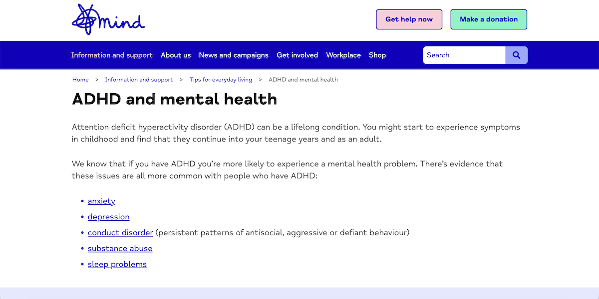 ADHD and mental health
