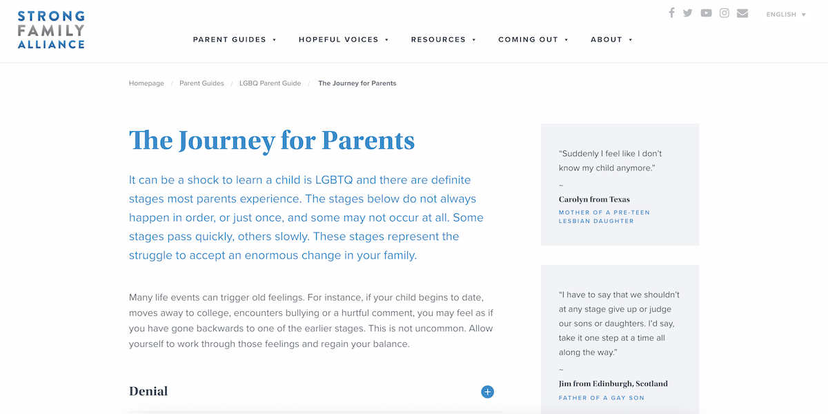The Journey for Parents - Strong Family Alliance