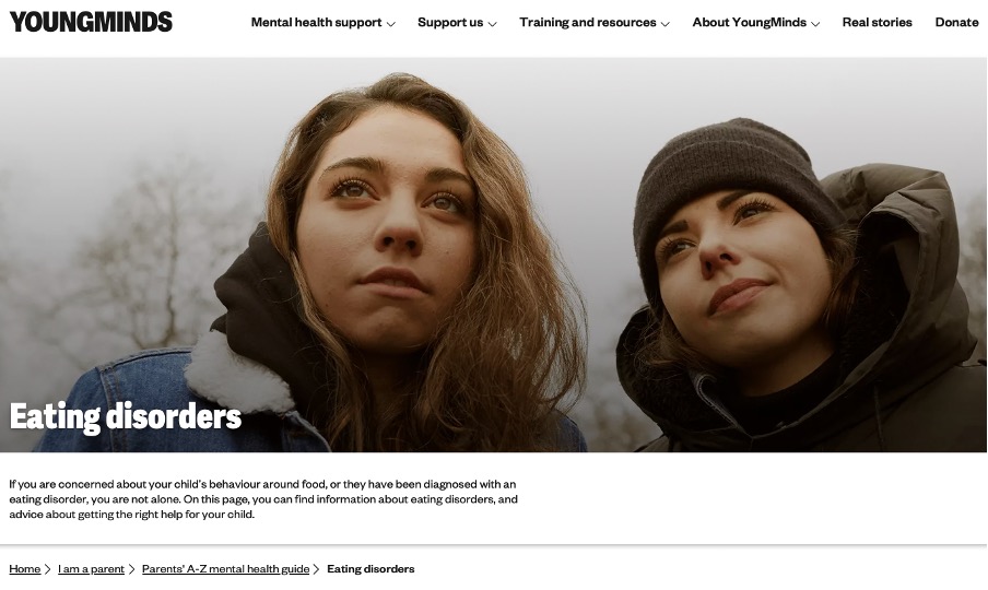 Young Minds Eating Disorders - web